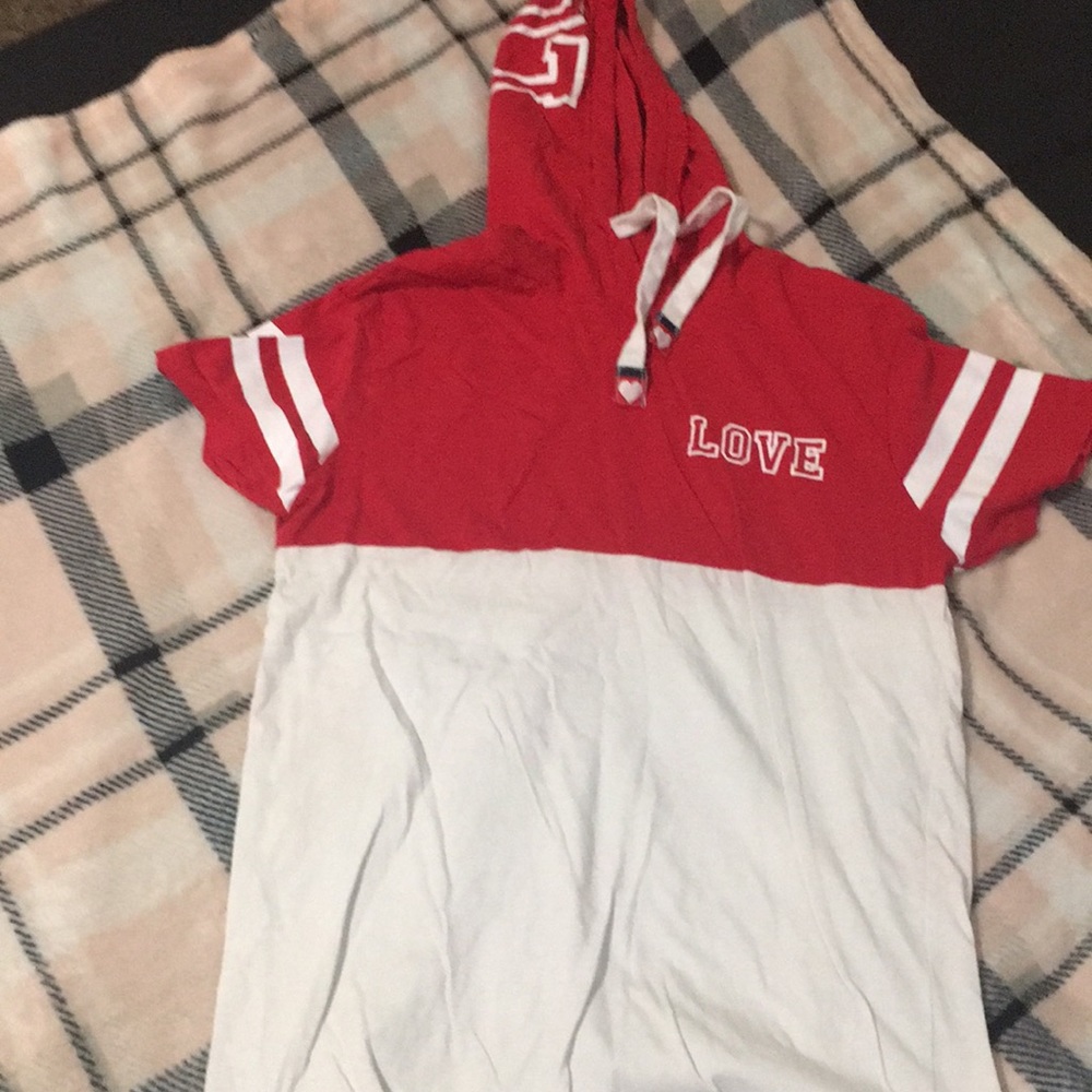 Red and white shirt